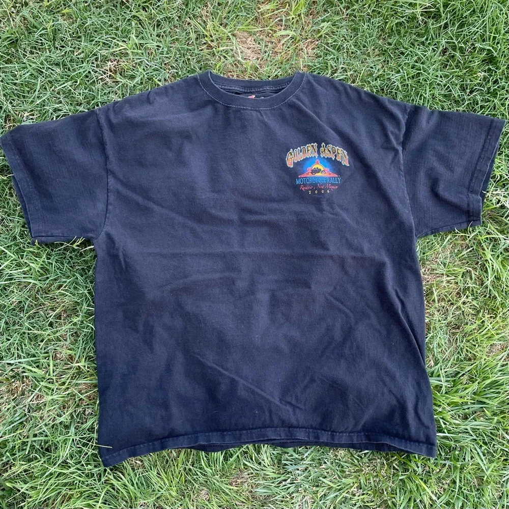 Hanes | 2006 Golden Aspen Motorcycle Rally Ruidoso NM Cowboy Graphic Tee - Picture 3 of 5